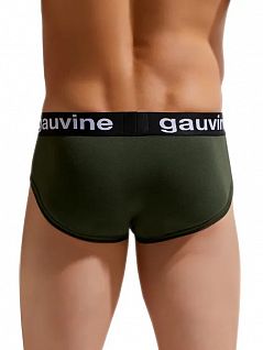 Оригинальные брифы на черной резинке цвета хаки GAUVINE 49890